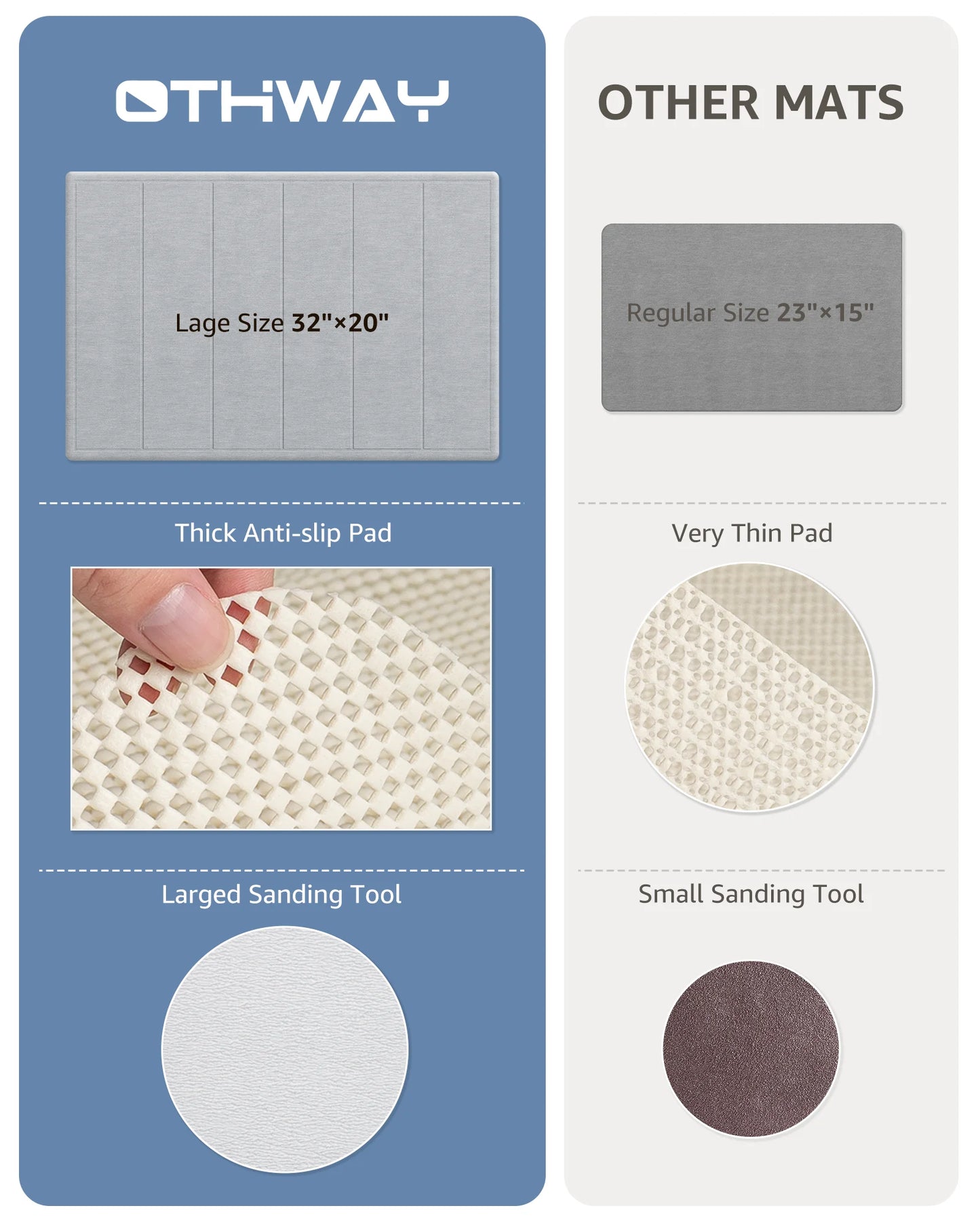 32"X20" Large Diatomaceous Earth Bath Mat for Bathroom, Super Absorbent Quick-Dry Non-Slip Shower Mat, Natural Stone Bath Mat Easy to Clean (Light Grey)