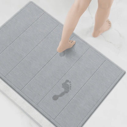 32"X20" Large Diatomaceous Earth Bath Mat for Bathroom, Super Absorbent Quick-Dry Non-Slip Shower Mat, Natural Stone Bath Mat Easy to Clean (Light Grey)