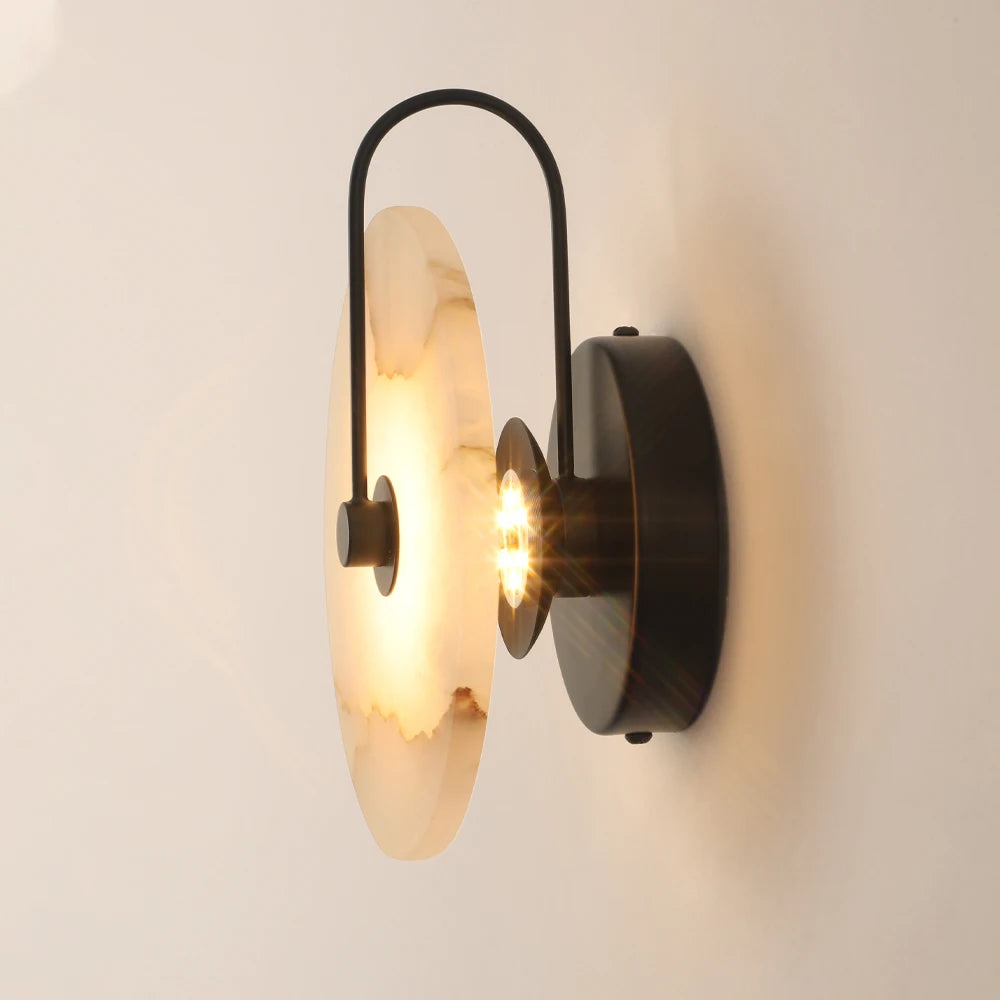 Modern Marble Alabaster Led Wall Lamp Bedroom Home Decor Decoration Lampshade Lighting Fixture for Gold Lamps Stair Sconce Stone