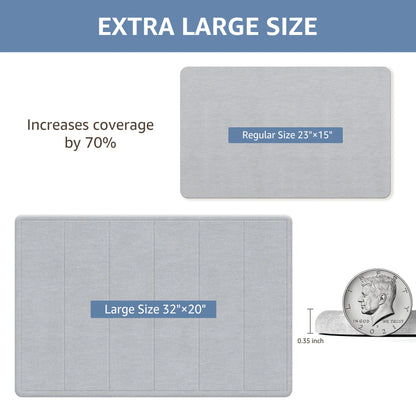 32"X20" Large Diatomaceous Earth Bath Mat for Bathroom, Super Absorbent Quick-Dry Non-Slip Shower Mat, Natural Stone Bath Mat Easy to Clean (Light Grey)